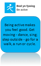 Being active makes you feel good. Get moving - dance, sing; step outside - go for a walk, a run or cycle.